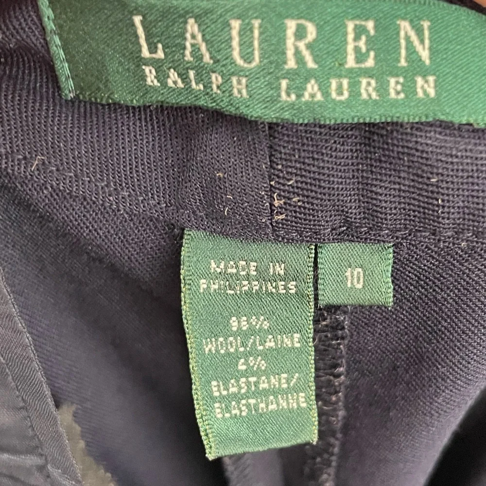 Lauren Ralph Lauren Wool Blend Straight Leg‎ Pant in Navy Size 10
